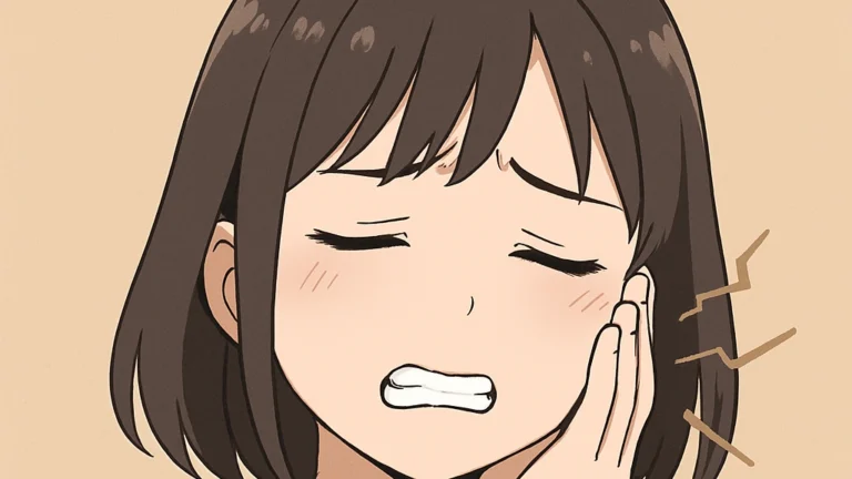 頬を噛む