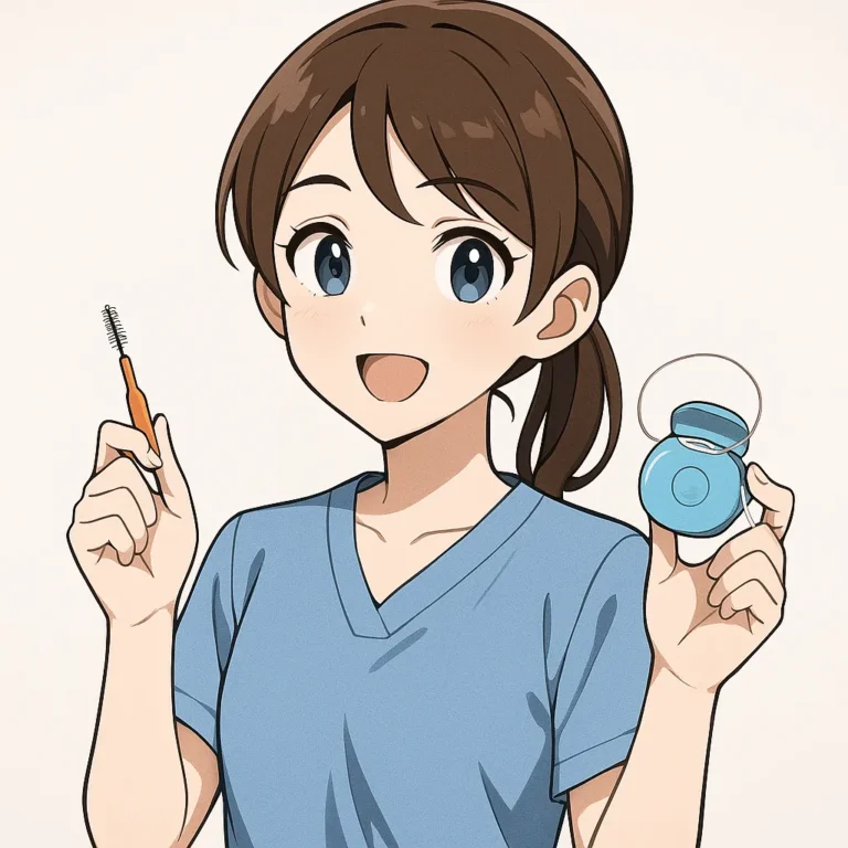 interdental brush and dental floss