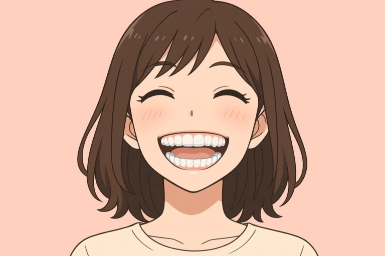 クリアリテーナーを装着している女性