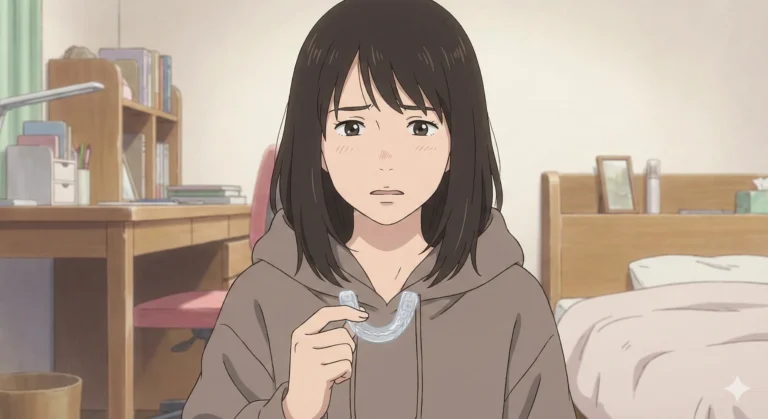 マウスピース矯正をしている女性